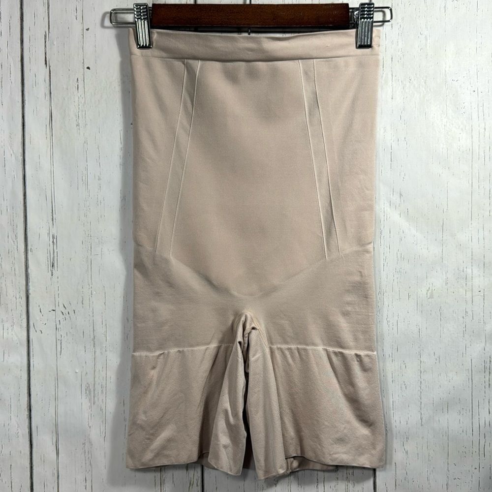 Spanks On Core Womens High Waisted Mid Thigh Short Tan
